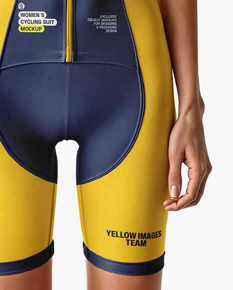 Young Woman Wearing Raglan Cycling Suit Mockup