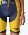 Young Woman Wearing Raglan Cycling Suit Mockup