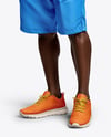 Black Man Wearing T-shirt and Shorts Mockup