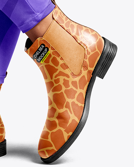 Chelsea Boots on Woman's Legs with Leggins Mockup