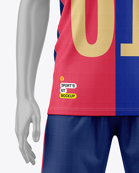 Full Soccer Kit w/ Mannequin Mockup - Front View
