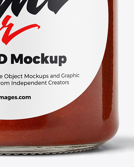 Clear Glass Jar with Pizza Sauce Mockup