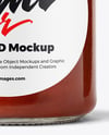 Clear Glass Jar with Pizza Sauce Mockup
