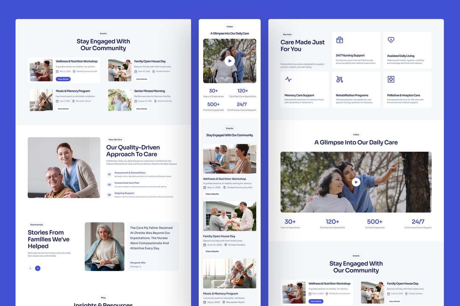 Direlda – Senior Nursing Care Website UI Figma Template