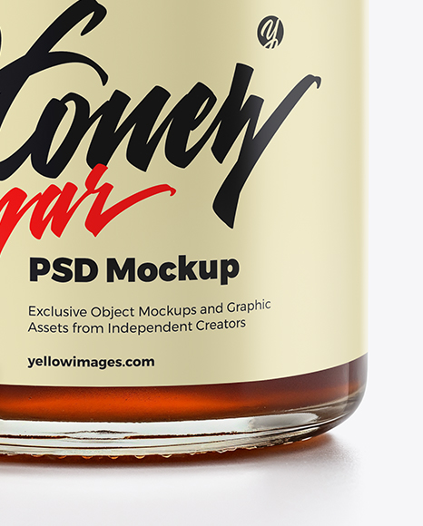 Glass Jar with Buckwheat Honey Mockup