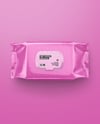 Glossy Wet Wipes Pack Mockup