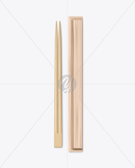 Bamboo Chopsticks with Kraft Package Mockup