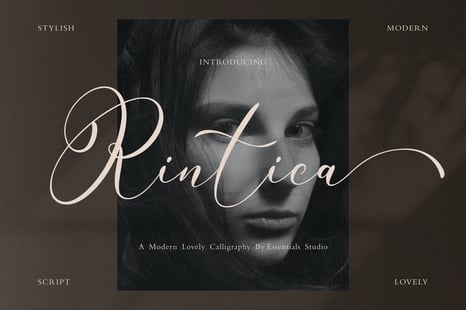 Rintica - Handwritten Script Font with heart Connect and Swash - Elegance font