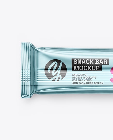 Glossy Metallic Snack Package Mockup