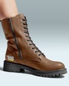 Combat Boots on Women's Legs with Dress Mockup