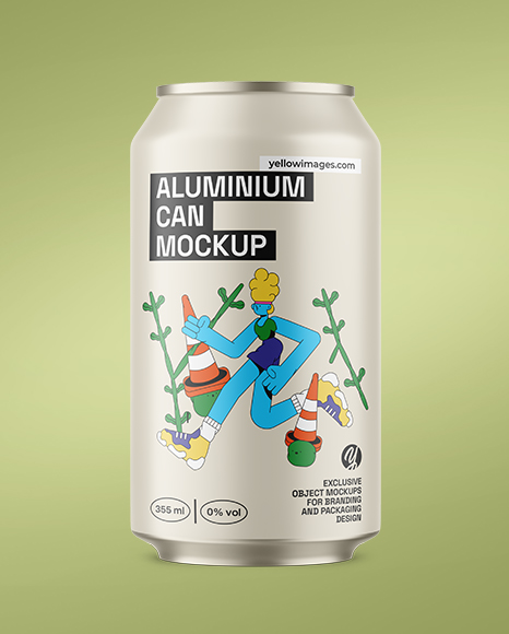 355ml Matte Aluminium Drink Can Mockup
