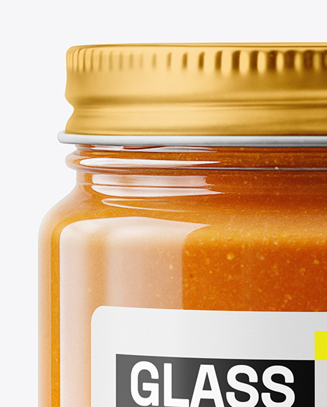 Glass Jar with Lobster Bisque Mockup