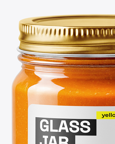 Glass Jar with Lobster Bisque Mockup