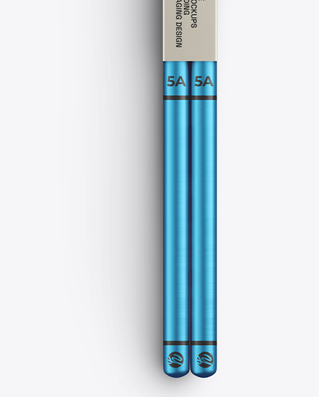 Metallic Drumsticks Mockup