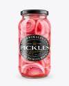 Clear Glass Jar with Red Pickled Onions Mockup