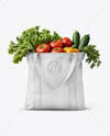 Shopper Bag with Vegetables Mockup