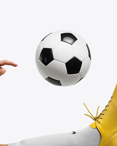 Man Wearing Soccer Jersey and Shorts Mockup
