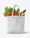 Shopper Bag with Vegetables Mockup