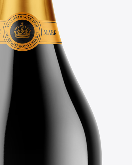 Dark Glass Champagne Bottle Mockup