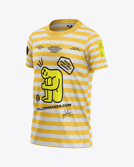 Kids Heather T-Shirt Mockup - Half Side View