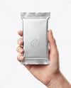 Metallic Snack Bar in a Hand Mockup