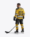 Man Wearing Full Ice Hockey Kit Mockup
