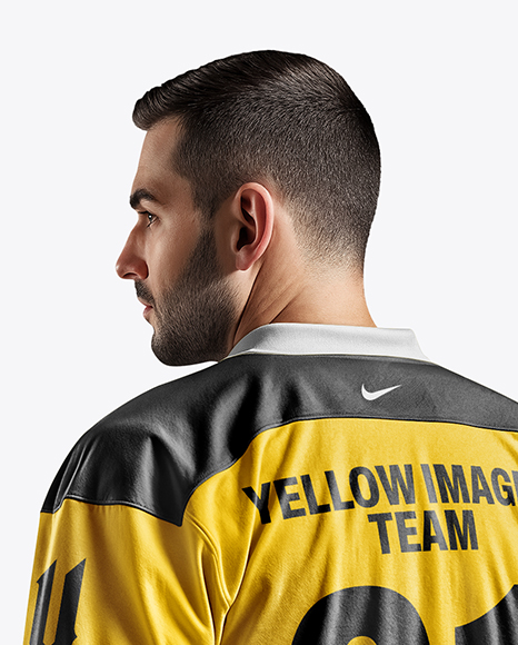 Man Wearing Full Ice Hockey Kit Mockup