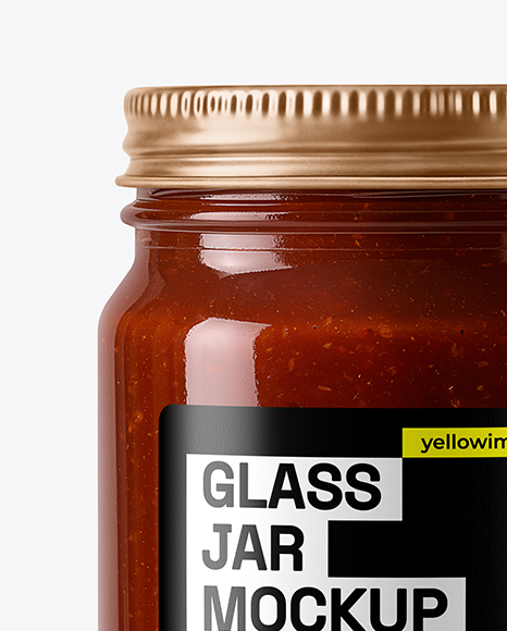 Glass Jar with Barbecue Sauce Mockup