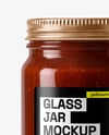 Glass Jar with Barbecue Sauce Mockup