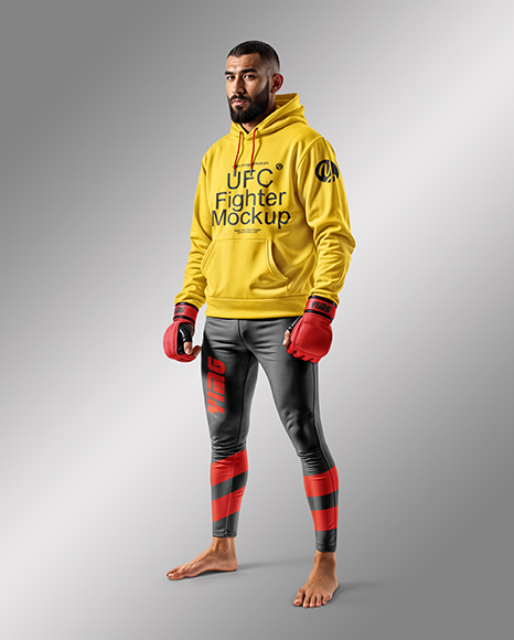 Male UFC Fighter Wearing Track Suit Mockup