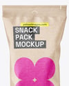 Kraft Paper Snack Flow Pack Mockup
