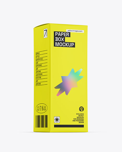 Paper Box Mockup – Half Side View - Product package mockup