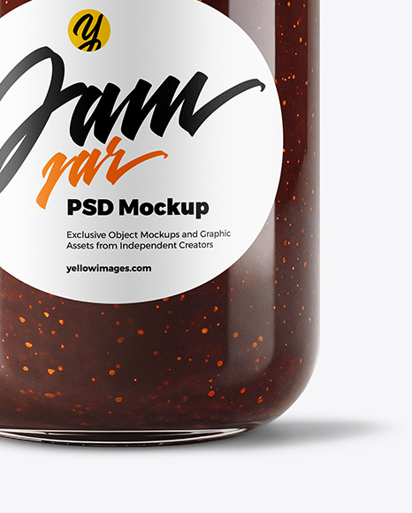 Glass Jar with Fig Jam Mockup
