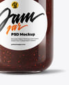 Glass Jar with Fig Jam Mockup