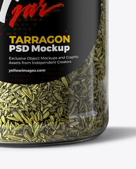 Plastic Jar with Dried Tarragon Mockup