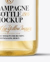 Clear Glass White Champagne Bottle Mockup
