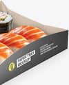 Paper Food Catering Tray with Sushi Mockup