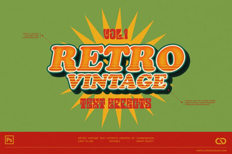 Retro Vintage Text Effects Vol.1 - Cloud processing mockup typography