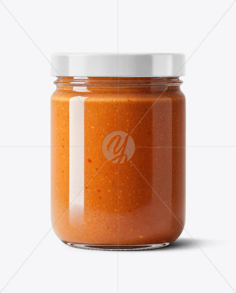 Clear Glass Jar with Lobster Bisque Mockup