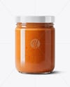 Clear Glass Jar with Lobster Bisque Mockup
