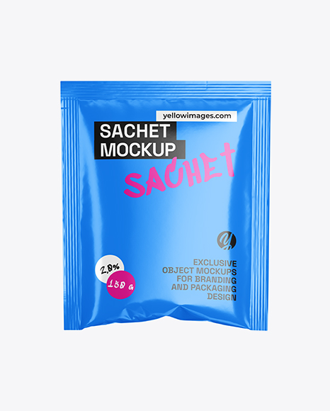 Glossy Sachet Mockup