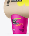Kraft Paper Coffee Cups Carrier Mockup