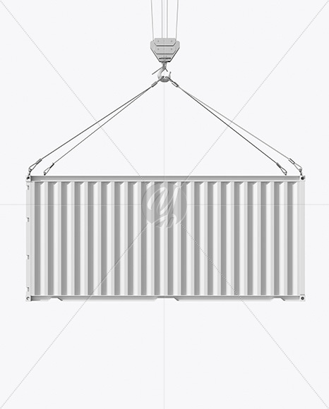 Shipping Container with Slings Mockup