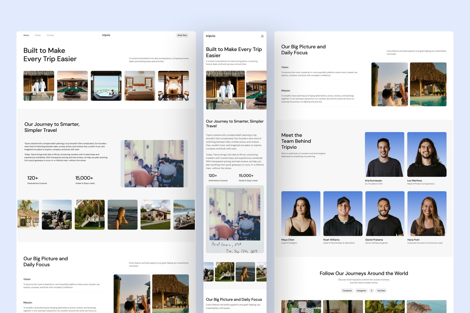Tripvio – Hospitality Website UI Figma Template