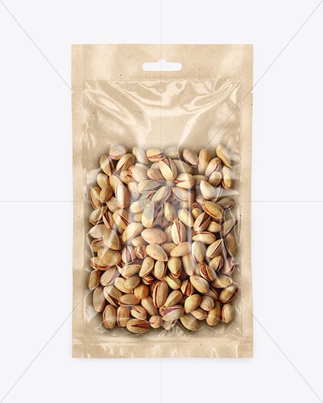 Kraft Package with Pistachios Mockup