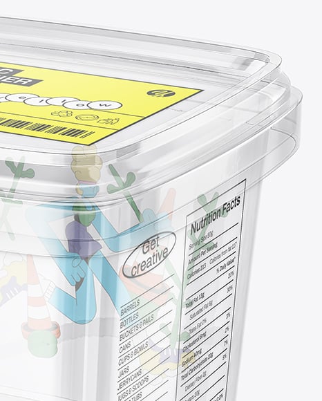 Clear Plastic Food Container Mockup