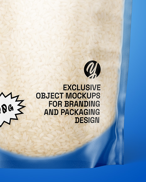 Frosted Stand-Up Pouch w/ Rice Mockup
