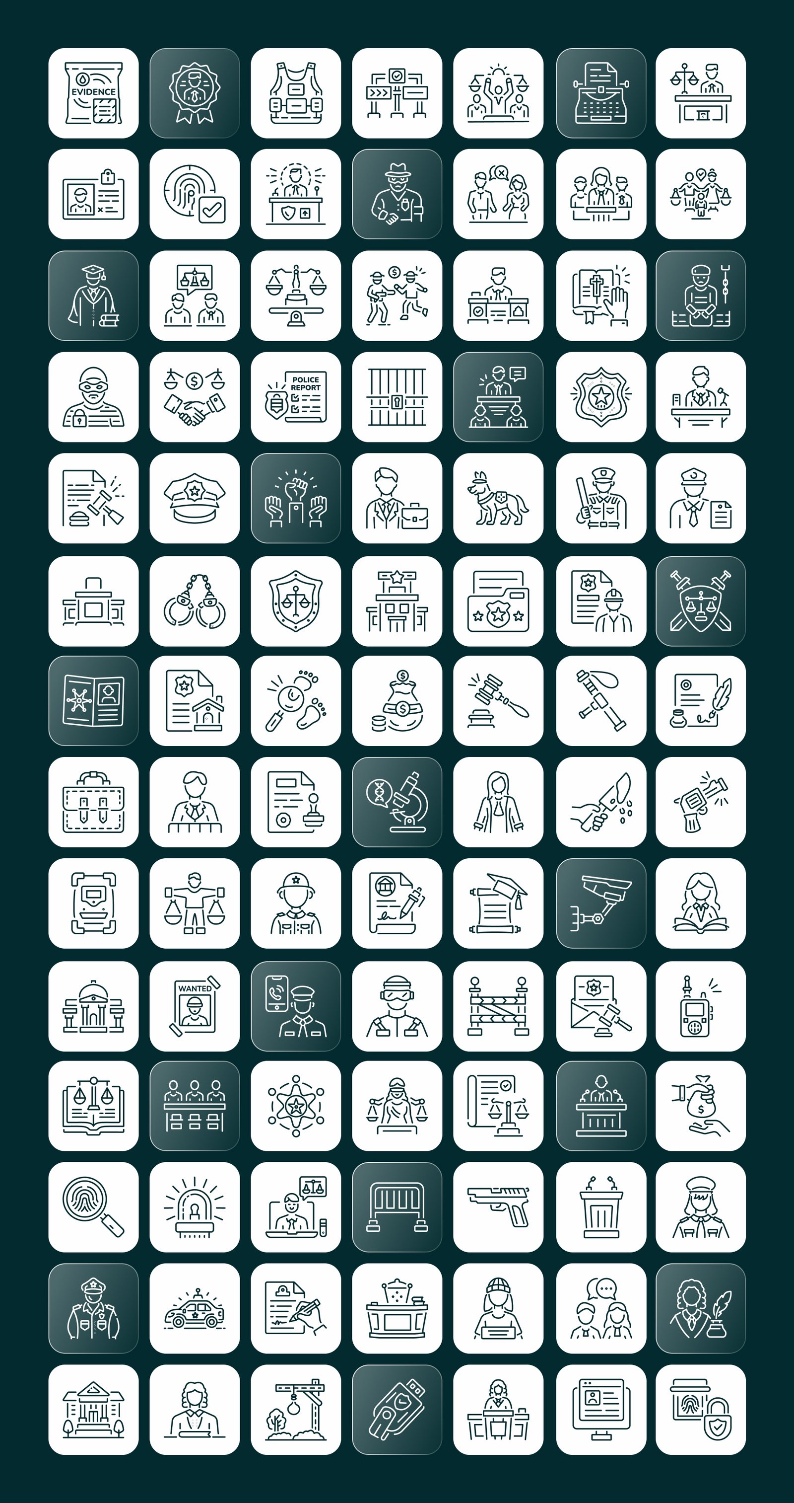 Law and Justice Icon Set