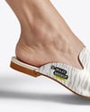 Pair of Mules on Woman's Legs Mockup
