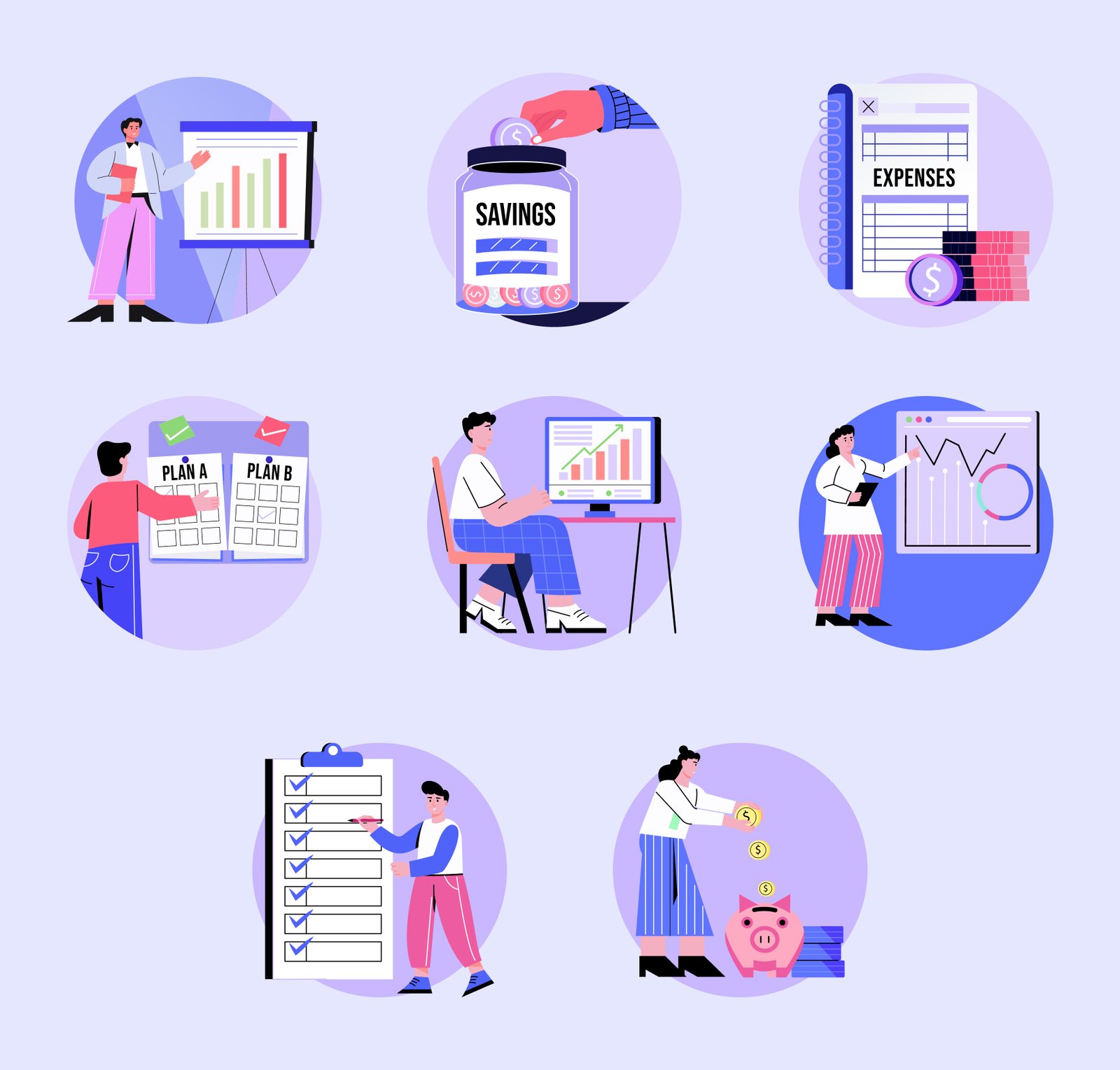 Business Drawing Art Set
